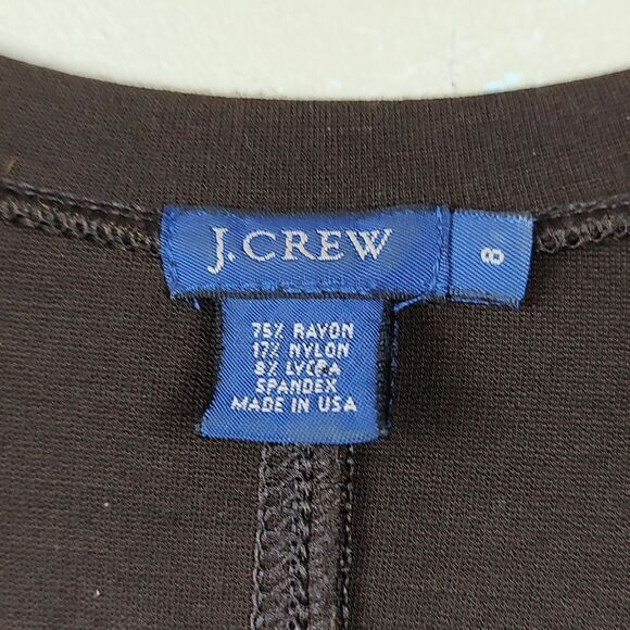 J. Crew Brown V-neck Ponte Knit Long Sleeve Dress Size 8 - Picture 2 of 11